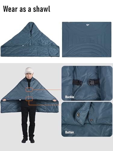 iClimb 3M Thinsulate Insulation Warm Camping Blanket Ultralight Compact - color: Blue, size: 39” × 57”, 0.62 lb
