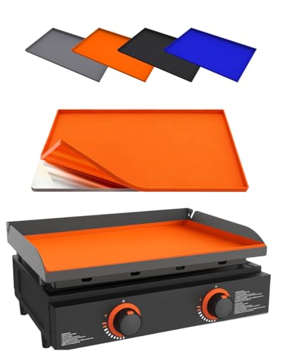 Kitchen perfection 22" Premium Silicone Griddle Cover Mat for Blackstone Griddle 22 Inch - Hermetic Protection from Rust & Debris All Year, Fits All Blackstone 22 Inch Models - Food Grade Silicone - color: Orange 22 inch