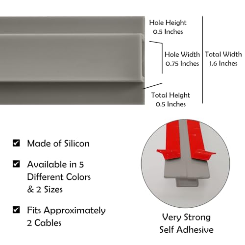 Rubber Bond TV Cord Hider Cable Protector - Strong Self Adhesive Wall Cord Cover Cable Hider - Low Profile Cable Management Wall Cord Concealer Cable Raceway - color: Grey, size: 4 Feet, style: 1-2 Cords