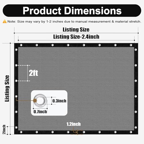 Artpuch 90% Sun Shade Cloth, 3 x 6 FT Pergola Shade Cover Canopy with Grommets, Sun Screen Fabric Tarp for Patio, Outdoor, Garden, Backyard, Light Grey - color: Light Grey, size: 0 3' X 0 6'