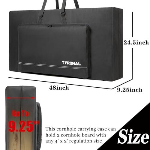 Cornhole Carrying Case Fits 4' x 2' Regulation Size Board, Cornhole Carrying Bag with Protective Padded Foam and One large pockets for Cornhole Outdoor Games, Only Bag. (Black) - color: Black