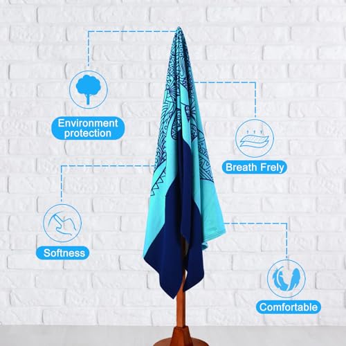 Genovega Oversized Terry Beach Towel 36 x 72 in Soft Extra Large Big Pool Swim Towels for Adult XL Clearance Big Travel Blanket Cruise Vacation Accessories Essentials Lounge Chair Cover Shark - color: Small Shark Blue