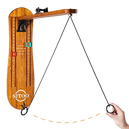 Ring Toss Game for Adults, Outdoors Games, Hook and Ring Game with Foldable Arm - color: WOOD