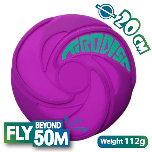 AMAZING TOYZ Tirodisc Foldable Frisbee for Kids & Adults, 20cm Soft Silicone Flying Disc - Portable Pocket-Sized Outdoor Waterproof Toy for Beach, Park, Pool Games | Easy Clean & Safe Catch - color: Purple