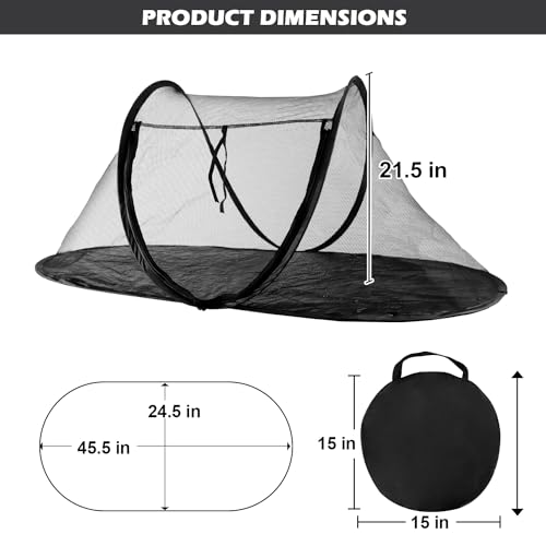 Cat Tent Outdoor, Pet Enclosure Tent Suitable for Cats and Small Animals, Indoor Playpen Portable Exercise Tent with Carry Bag（Black） - color: Black