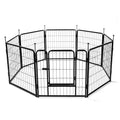 Amazon Basics Dog Playpen, 8 Panels Metal Fence with Door, Foldable for Indoor and Outdoor Use, Suitable for Small to Medium Sized Dogs, 24 Inch Height, Black - style: 8pcs-24"