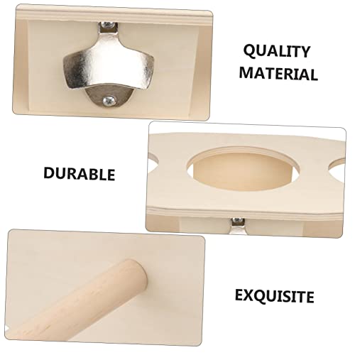 1pc Detachable Outdoor Wine Stake Rack Simple Ground Insert Beer Holder for Picnics and Camping Khaki Wooden Design Easy Assembly and Relocation Fits Bottle