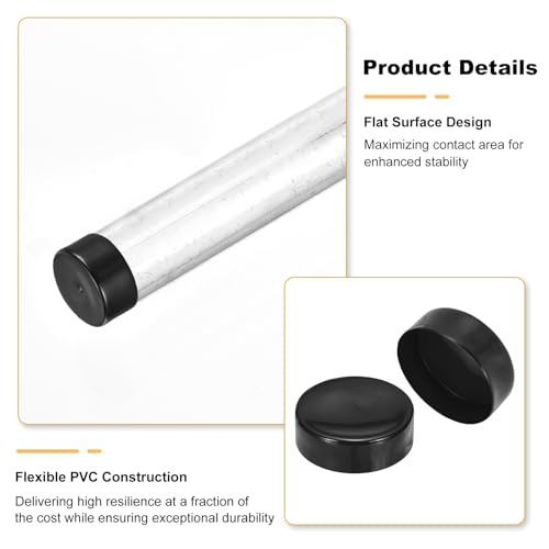 uxcell 150mm (6") ID Rubber End Caps, Round Vinyl Plug Insert Plastic End Caps for Tubing, Fence, Pipe Post, Furniture, Railing, Black, 80mm Height - color: Black, size: 150mm(6") x 80mm H
