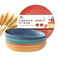 8 PCS Wheat Straw Plates, Kaloo 7.7 Inch Melamine Reusable Plastic Unbreakable Dinner Plates for kitchen, Dishwasher & Microwave Safe (4 colors)
