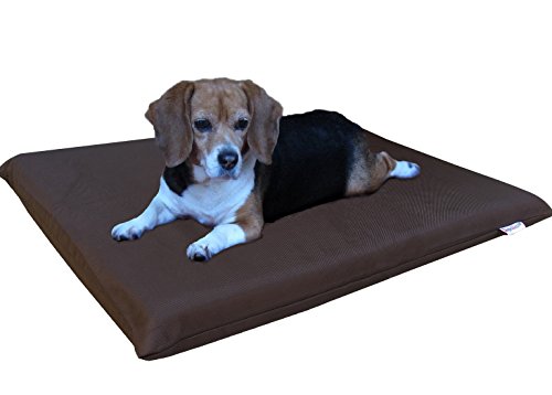 Dogbed4less Gel Cooling Memory Foam Dog Bed for Small to Medium Large Pet with Waterproof Internal Cover, 1680 Nylon Seal Brown 34 x 27 x 3 Inches - color: 1680 Ballistic Brown, size: 1 Pack Medium 34"X27"X3"