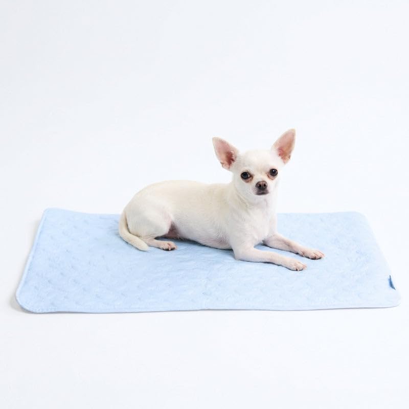 Spark Paws Cooling Mat for Dogs - Self Cooling Dog Mat & Pet Cooling Pad for Large, Medium & Small Dogs - Non-Toxic, Non-Gel Washable Cooling Bed - Hearts Blue - Size S - color: 01 - Hearts Blue, size: Small