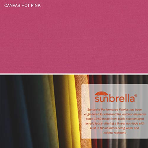 California Umbrella 9' Rd Pacific Trail Series Aluminum Patio Umbrella, Crank Lift, Push Button Tilt, Black Finish, Sunbrella Hot Pink Fabric - color: Hot Pink