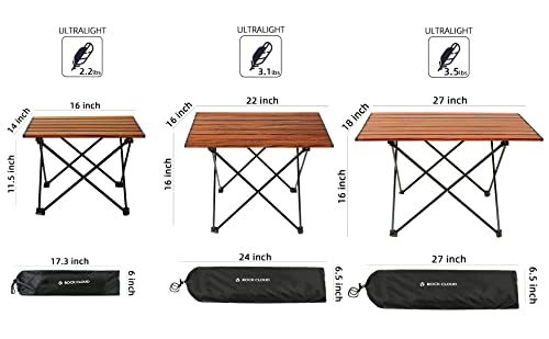 ROCK CLOUD Portable Camping Table Ultralight Aluminum Camp Table Folding Beach Table for Camping Hiking Backpacking Outdoor Picnic - color: Wood Grain, size: Large