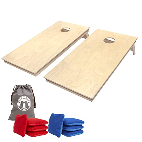 GoSports Tournament Edition Regulation Cornhole Game Set - 4 ft x 2 ft Wood Boards with 8 Dual Sided (Slide and Stop) Bean Bags - style: Classic Tournament Edition