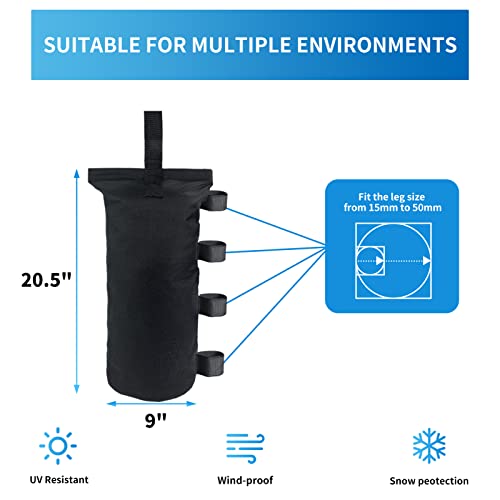 Joramoy Heavy Duty Weight Bags(150LBS) for Pop up Tent, Set of 4, Black(Without Sand) - color: Black, size: 150lbs