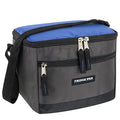 6 Can Cooler Bags Insulated Soft Cooler Lunch Bag for Men, Waterproof Leak Proof Cooler Bags Insulated - color: Blue on Grey