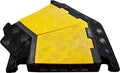 Electriduct Left Turn for Cable Protector 5 Channels 1.25" x 1" Traffic Hose and Wire Cover Rubber Black Base with Yellow Lid (45 Degrees) 12,000 lbs/axle - size: 45 Degree Left Turn