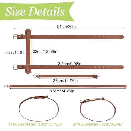 Picnic Blanket Carry Strap, PU Leather Yoga Mat Carry Strap with Adjustable Shoulder Belt for Outdoor Camping Hiking, 51cm