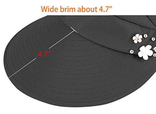 Sun Hats for Women Wide Brim Sun Hat UV Protection Caps Floppy Beach Packable Visor - color: Sky Blue