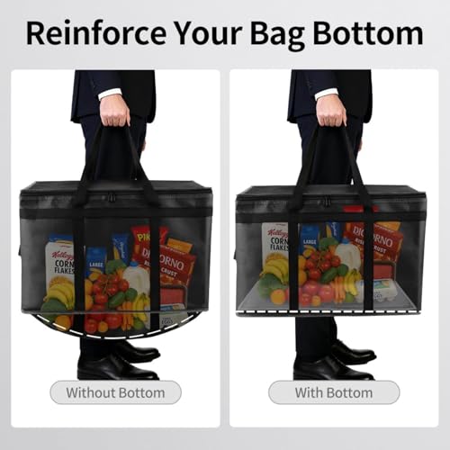 Cooler Insulated Food Delivery Bag & Drink Carrier with Hard Bottom, XXX-Large Pizza Bags for Commercial Food Delivery, Grocery Catering Travel Thermal Frozen Carrier, Cold Warmer Accessories - color: Black Bag with Drink Carrier, size: 23" x 14" x 15"