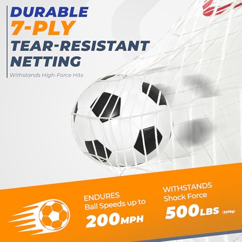 Soccer Goal, 12X6 FT Soccer Goals for Backyard, Portable Soccer Net for Outdoor Practice Training, Quick Setup Soccer Practice Equipment with Metal Base - style: Classic Net