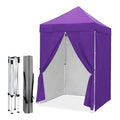 EAGLE PEAK 5x5 Instant Canopy with 4-Side Wall Panels, Small Pop up Portable Canopy Tent with Carry Bag, Light Weight Sun Shelter for Sports, Camping and Beach, Purple - color: Purple