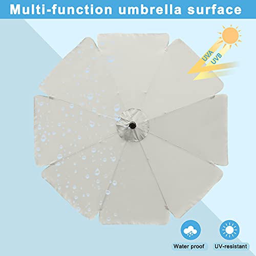MASTERCANOPY Valance Patio Umbrella for Table Market -8 Ribs (10ft, Ivory) - color: Ivory, size: 10FT