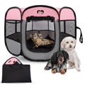 Dog Cat Playpen,Portable Foldable Tent-Outdoor Pet Crate Cage for Small Dogs,Travel Camping Use for Small Animals with Carrying Case,Indoor Enclosure for Puppy/Cats/Rabbits(Pink, S) - size: Small