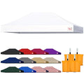 Tradesparker 10x15 Commercial Pop Up Canopy Replacement Top-Windproof D-Rings+Banner Grommets+Loop Pile Wall System,Ez Canopy Cover ONLY-Frame/Side Walls NOT Included(White) - color: White, size: 10x15