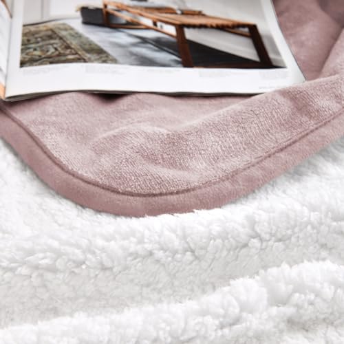 Waterproof Blanket for Bed Couch Sofa, Soft Liquid Pee Proof Pet Blanket for Dog Puppy Cat, Reversible Sherpa Fleece Furniture Protector (Dusty Pink, 30x40 inches) - color: Dusty Pink, size: 30x40 inches