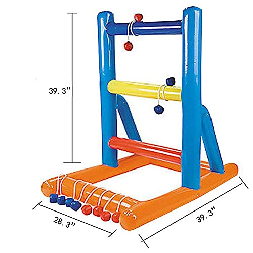 The Dreidel Company Inflatable Ladder Ball Game, 7 Piece Set, 25" x 38" x 38" Inflated