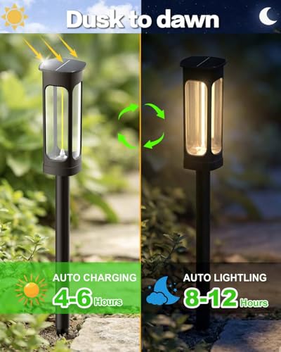 LIANGLOME Solar Pathway Lights Outdoor, Bright Solar Lights Outdoor, Auto On/Off, IP65 Waterproof Solar Garden Lights Solar Powered Landscape Lighting for Yard Patio Walkway Driveway Pathway - size: 1PK