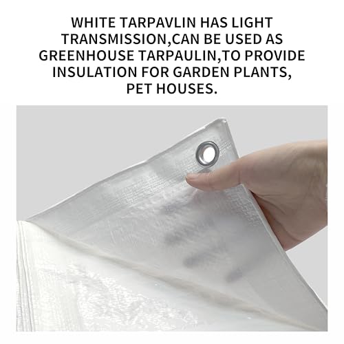 TARPAL 5x10 Feet White Tarp Waterproof Lightweight tarps Multipurpose Protective Cover All Purpose Poly Tarps Cover for Firewood Outdoor Furniture etc - color: White, size: 5x10 Feet-finished Size