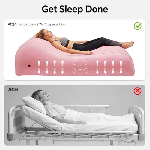 BBL Bed After Surgery for Sleeping, Inflatable Mattress Chair Sofa with Hole, Brazilian Butt Lift Recovery Pillow Post Surgery Air Couch for Home - color: Pink a