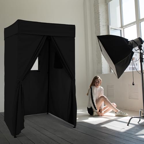 EAGLE PEAK Flex Compact 4x4 Pop-up Canopy Changing Room, Portable Privacy Dressing Room for Indoor Fashion Photoshoots, Camping, or Pool, Black - color: Black, size: 4x4 ft