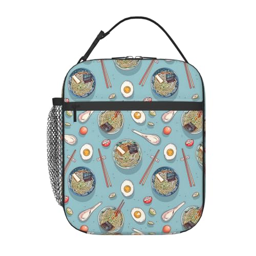 Reusable Ramen Noodle Lunch Box for Kids Girls Boys Women Adult, Insulated Japanese Food Lunch Bag,Polyester Cooler Handbags Case for School Picnic Work Travel Outdoor Beach or Hiking - color: Ramen 02