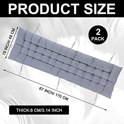 Bucherry 67 x 19 Inch Chaise Lounge Cushions Soft Lounge Chair Cushion Gravity Chair Cushion Sofa Lawn Furniture Cushion Pad with 6 Tie for Outdoor Indoor Patio Home Without Headrest (Gray,2 Pcs) - color: Grey