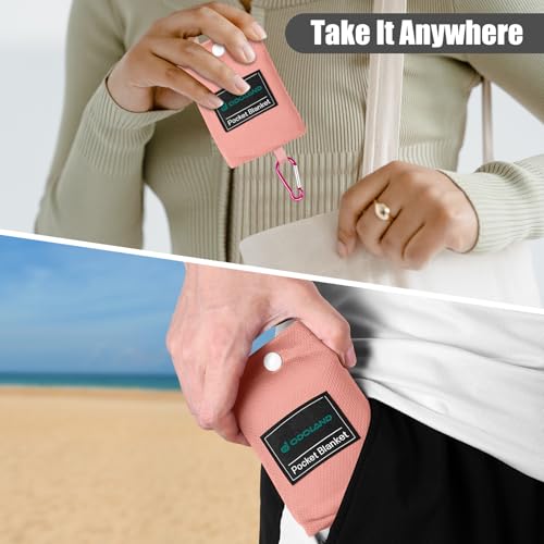 Odoland Beach Blanket Picnic Blanket, 43" x 63" SandProof Waterproof Outdoor Pocket Blanket with Portable Bag, Foldable Lightweight Sand Free Quick Drying Beach Mat for Hiking Camping Travel, Pink - color: Pink, size: 43.3" x 63"(1-2 People)