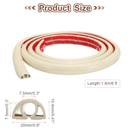 HARFINGTON 6ft Cord Cover Floor W0.3 x H0.3 Inner Channel PVC Hide Extension Cable Floor Wire Hider Wire Covers Protector for Prevent Cable Trips Cables Management, Wood Beige - color: Wood Beige, size: W0.3"xH0.3"x6ft