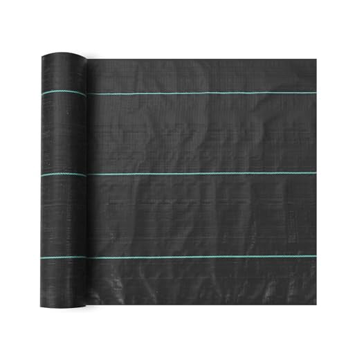 VEVOR 4FTx300FT Premium Heavy Duty Weed Barrier Landscape Fabric, 3.2OZ Woven Geotextile Fabric Under Gravel, High Permeability for Weed Blocker Weed Mat, Driveway Fabric, Weed Control Garden Cloth - size: 4FT*300FT-3.2OZ, style: Woven