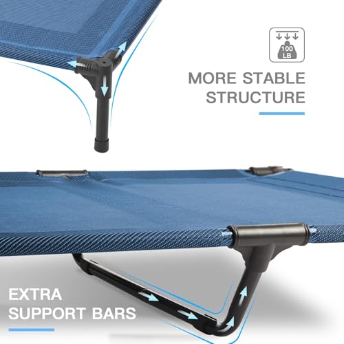 suddus Elevated Dog Bed Waterproof Outdoor, Portable Raised Dog Bed, Dog Beds Off the Floor, Dogs Bed Easy Clean Indoor or Outdoor Use, Medium, Blue - color: Blue, size: M (30"Lx 23"Wx6.3"H)