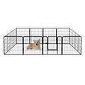 Amazon Basics Dog Playpen, 16 Panels Metal Fence with Door, Foldable for Indoor and Outdoor Use, Suitable for Small to Medium Sized Dogs, 24 Inch Height, Black - style: 16pcs-24"