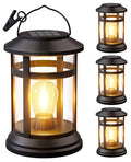 Solar Lanterns Outdoor Waterproof: 4 Pack Hanging Solar Lights for Outside Patio Porch Garden Tabletop Decor - Bright LED Warm White Solar Powered Lighting - Unique Gardening Lovers Mom Gifts - size: 4 Pack
