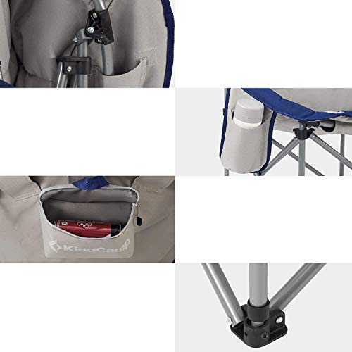 KingCamp Moon Saucer Leisure Heavy Duty Steel Camping Chair Padded Seat - color: Black/Grey