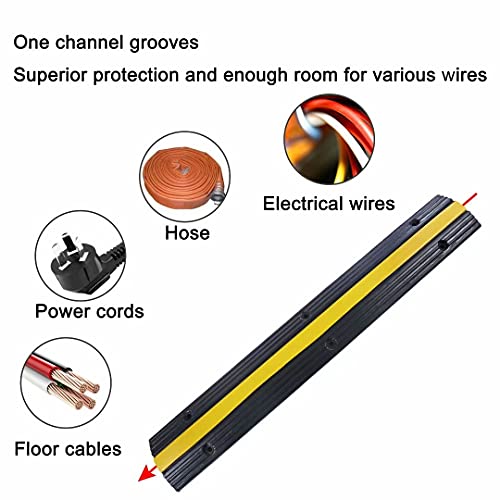Rubber Cable Ramp Cord Cover Cable Protector Ramps Wire Hose Protective 1 Channel 22000Lbs Load Capacity Traffic Speed Bump for Asphalt Concrete Gravel Driveway Indoor Outdoor, 3 Pack - color: 3 pack