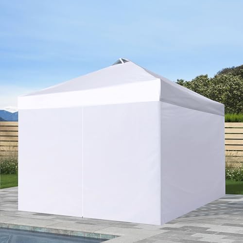 Canopy SideWalls for 10x10 Pop up Canopy Tent Frame, Full Enclose SunWall with Zippers, White
