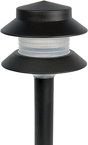 GreenLighting Paradise Low Voltage Landscape Pathway Lights - 2 Tier Outdoor Garden Lights - Easy, Simple Installation - Walkway, Lawn, Landscape Lighting (Black, 8 Pack) - size: 8 Pack