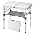YihuiKo Folding Camping Table with Adjustable Height, 23.6" x 15.8" Portable Lightweight Tables with Aluminum Legs for Outdoor Camp, Picnic, Beach, Backyard, Tailgate Cooking, 3 Heights