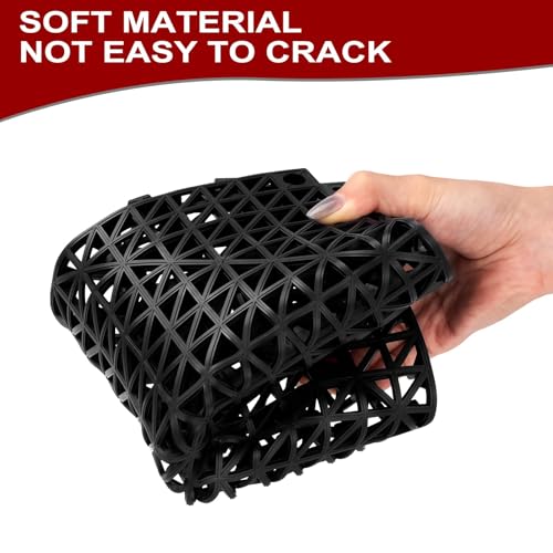 24 PCS Modular Interlocking Cushion Interlocking Floor Tiles with Hole 12 x 12 Inch Drainage Tiles Mat Non Slip Pool Deck Mat Outdoor for Drain Deck Pool Patio Shower Kitchen Balcony (Black)