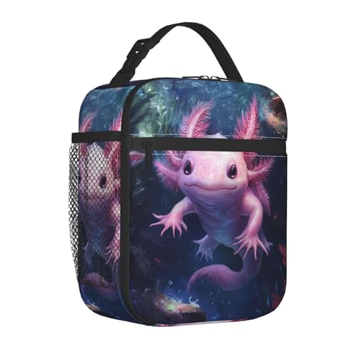 Axolotl Lunch Box for Women Kids Girls Men Insulated Lunch Bag Lunchbox Adults Lunch Tote Bags Reusable Cooler for Work Office School Picnic Travel - color: Axolotl01
